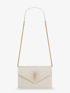 Saint Laurent Women's Envelope Leather Crossbody Bag White