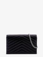 Saint Laurent Women's Envelope Leather Wallet Crossbody Bag Black, view 2