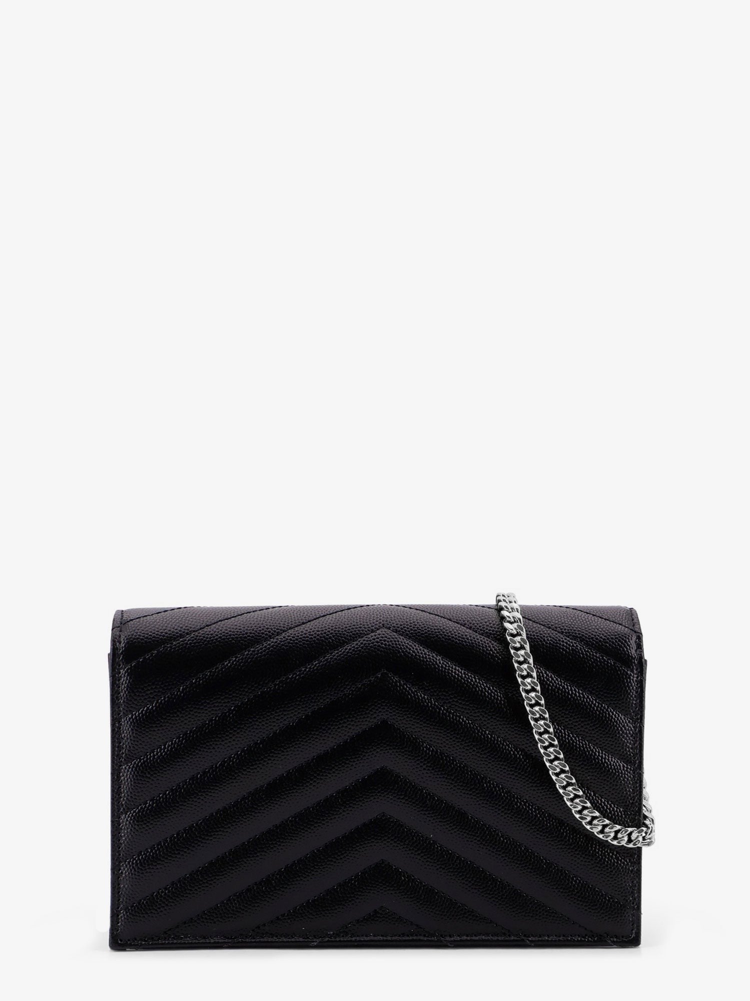 Saint Laurent Women's Envelope Leather Wallet Crossbody Bag Black