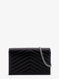 Saint Laurent Women's Envelope Leather Wallet Crossbody Bag Black