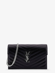 Saint Laurent Women's Envelope Leather Wallet Crossbody Bag Black