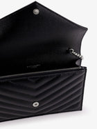 Saint Laurent Women's Envelope Leather Wallet Crossbody Bag Black, view 5