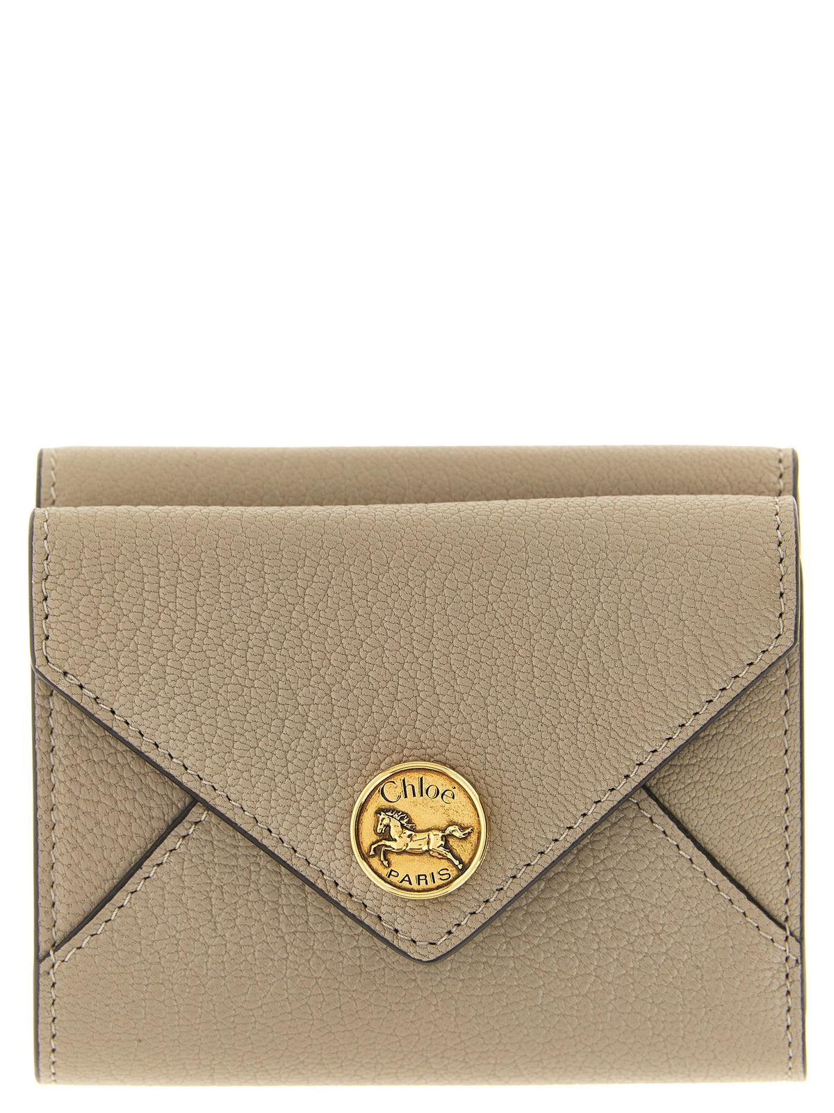 Chloé Envelope Small Tri Fold Wallet Beige