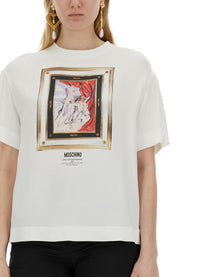Moschino Women's Enver Satin Blouse Still Life White