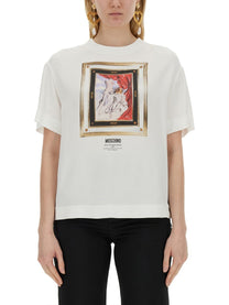 Moschino Women's Enver Satin Blouse Still Life White