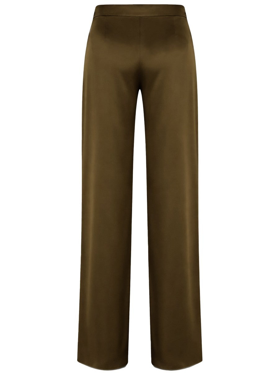 Max Mara Women's Envers Satin Tailored Pants Green