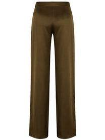Max Mara Women's Envers Satin Tailored Pants Green