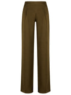 Max Mara Studio Women's Envers Satin Tailored Pants Green
