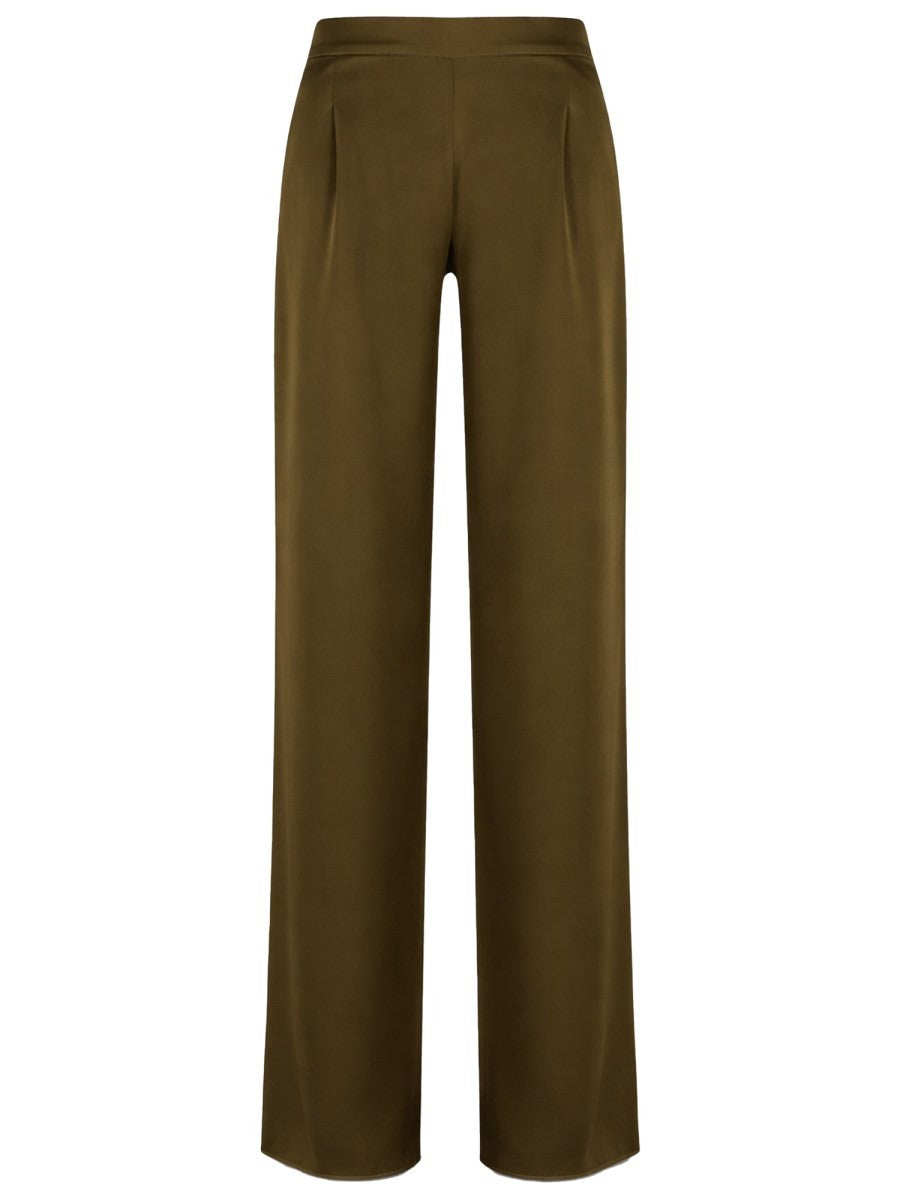 Max Mara Women's Envers Satin Tailored Pants Green