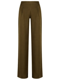 Max Mara Women's Envers Satin Tailored Pants Green