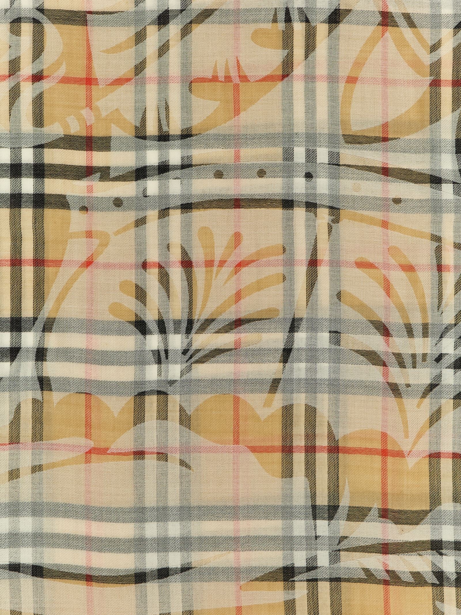 Burberry Equestrian Knight Design Scarf Beige