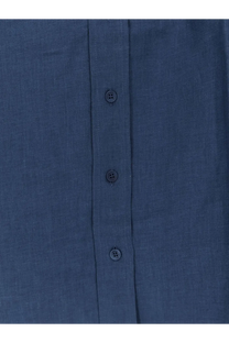 Eres women’s mignonette dark blue linen shirt with matching dark buttons down the front