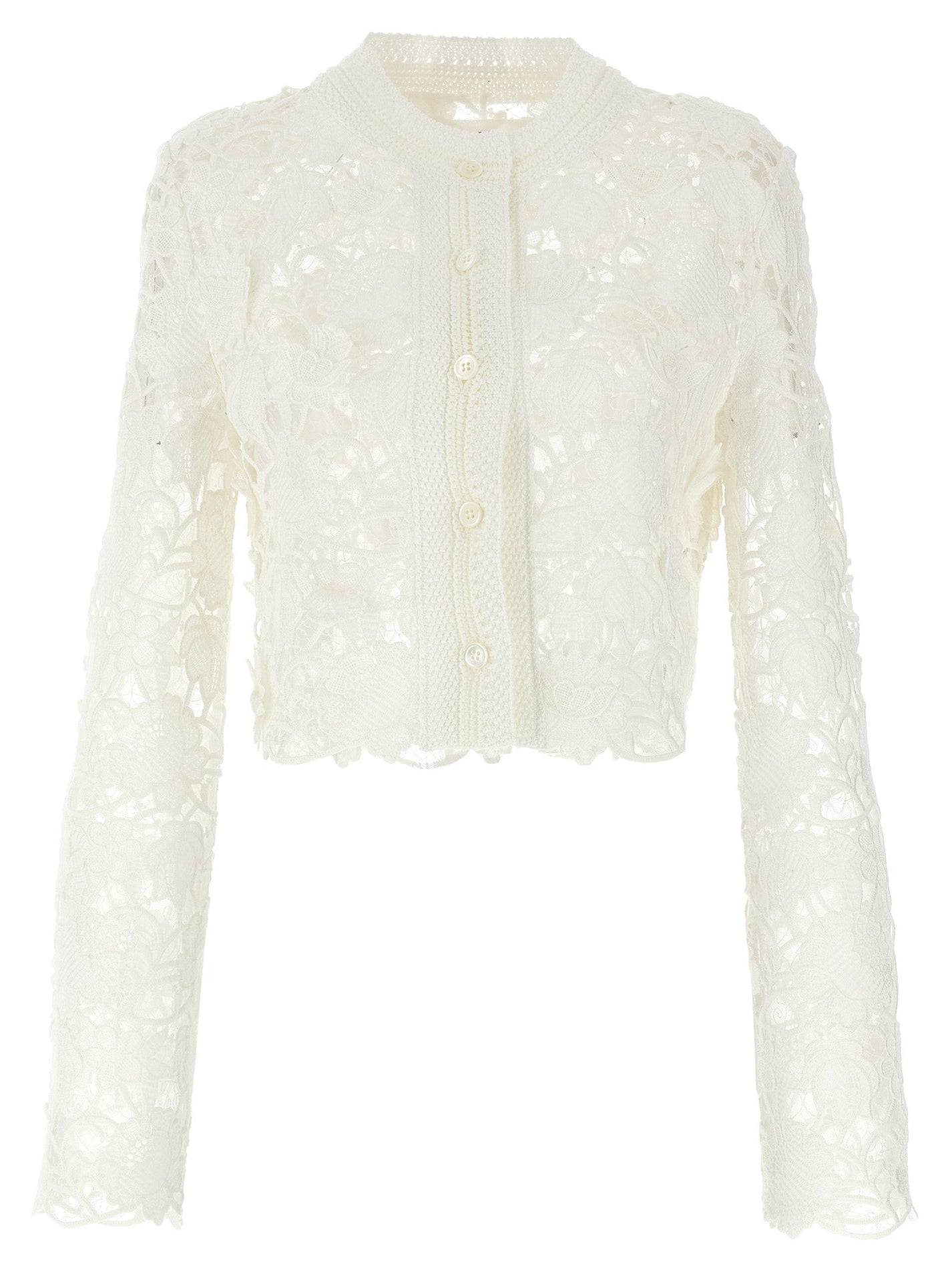 ERMANNO SCERVINO - ERMANNO SCERVINO - Macramé tulle cardigan - Women’s Knitwear