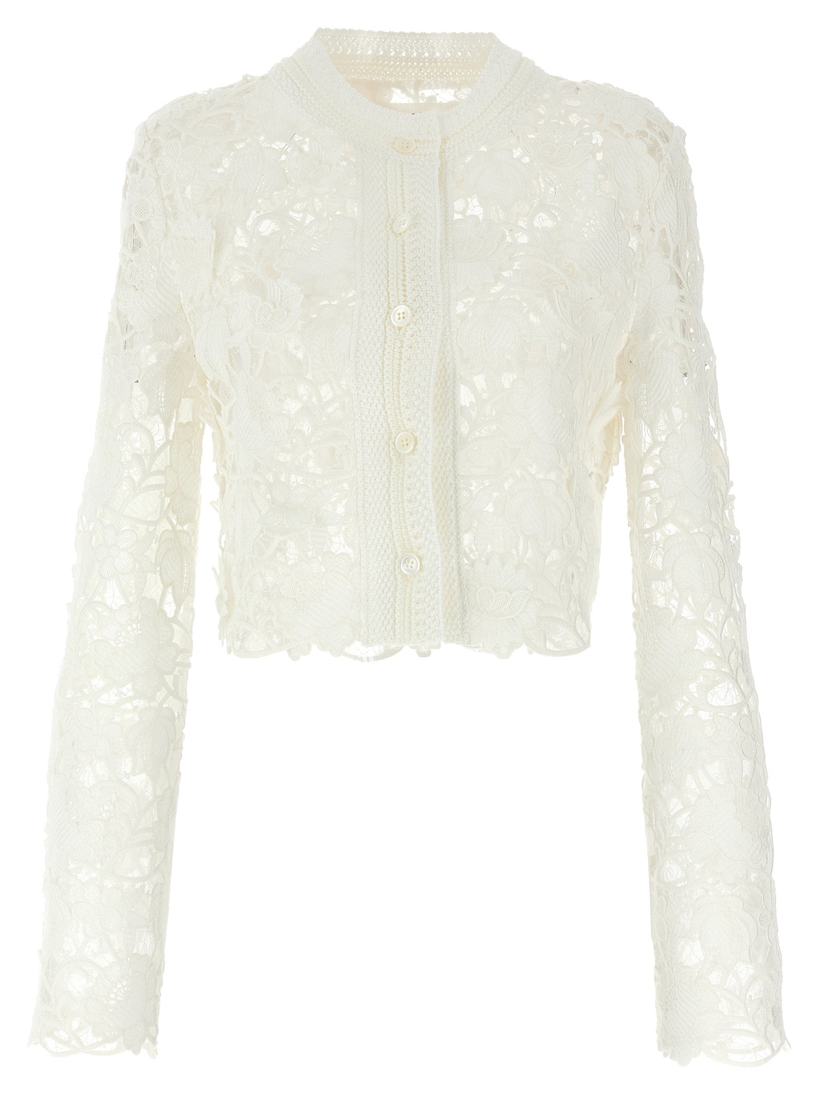 ERMANNO SCERVINO - ERMANNO SCERVINO - Macramé tulle cardigan - Women’s Knitwear
