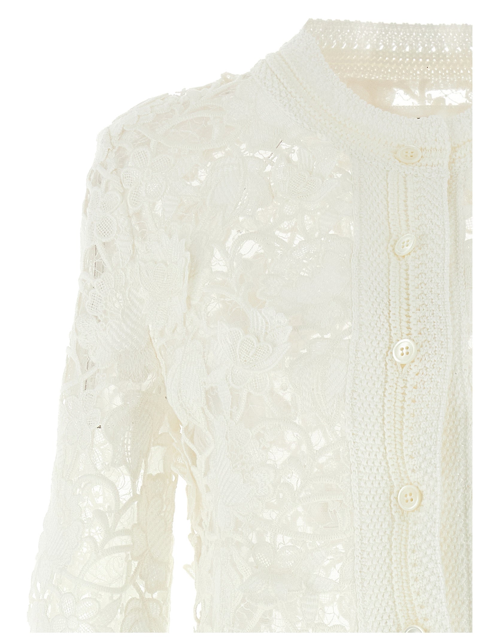 ERMANNO SCERVINO - ERMANNO SCERVINO - Macramé tulle cardigan - Women’s Knitwear