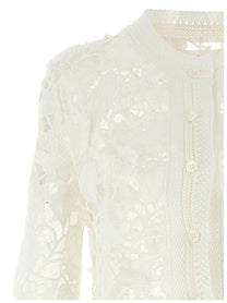 ERMANNO SCERVINO - ERMANNO SCERVINO - Macramé tulle cardigan - Women’s Knitwear