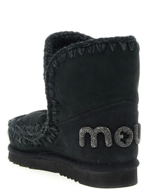 Mou Eskimo Glitter Ankle Boots Black