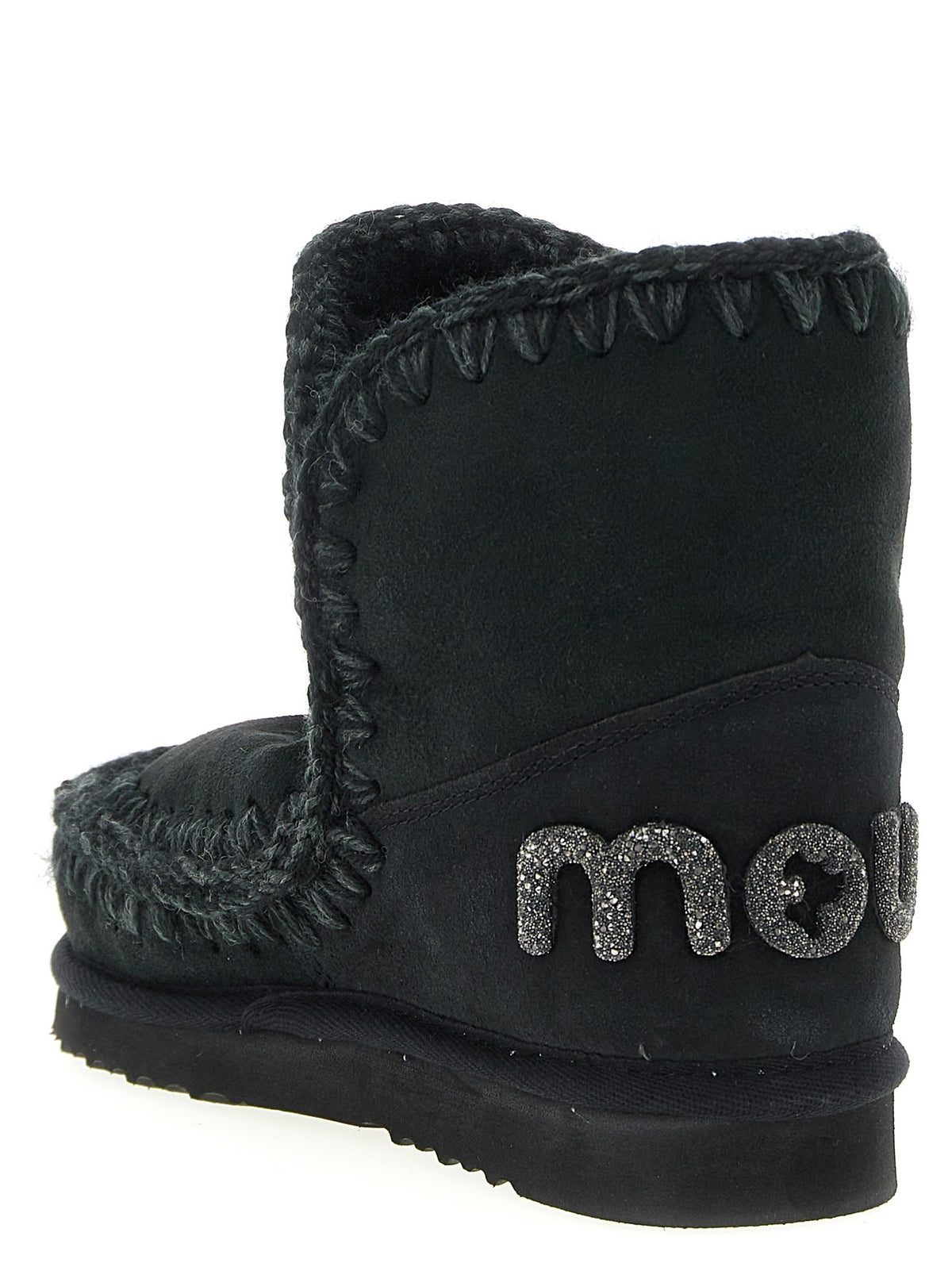 Mou Eskimo Glitter Ankle Boots Black