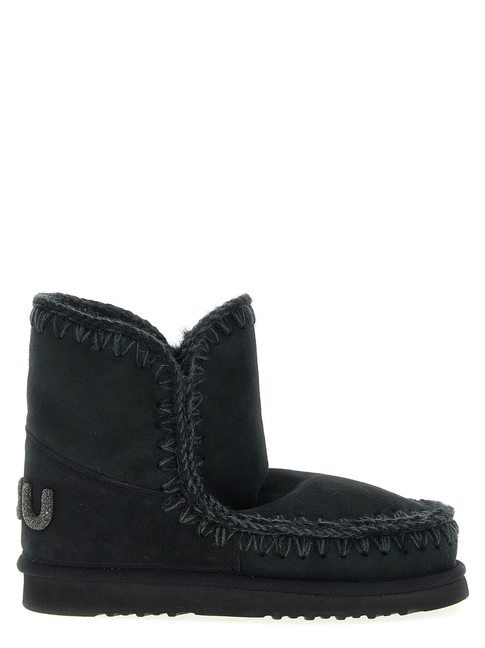 Mou Eskimo Glitter Ankle Boots Black