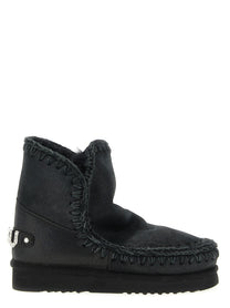 Mou Eskimo Rhinestone Ankle Boots Black