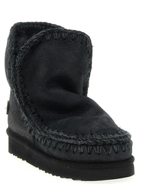 Mou Eskimo Rhinestone Ankle Boots Black