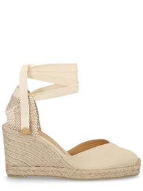 Castañer Women's Espadrille Clear White