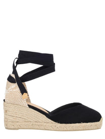 Castañer Women's Espadrille Clear Black