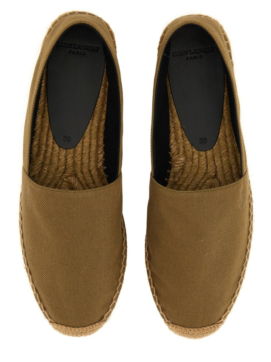 Saint Laurent Women's Espadrille in Gabardine Green