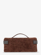 Brunello Cucinelli Women's Essence Suede Handbag Brown, view 2