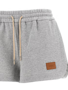 Fendi Women's Fendi Essentia Cotton Jersey Shorts Grey, view 3
