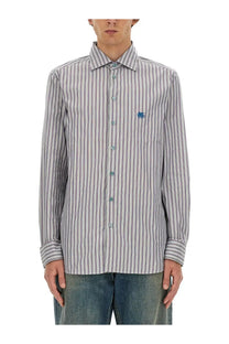 ETRO Men’s Pegasus multicolor striped long-sleeve button-up shirt