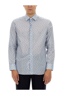 ETRO Men’s Rome Blue paisley long-sleeve button-down shirt