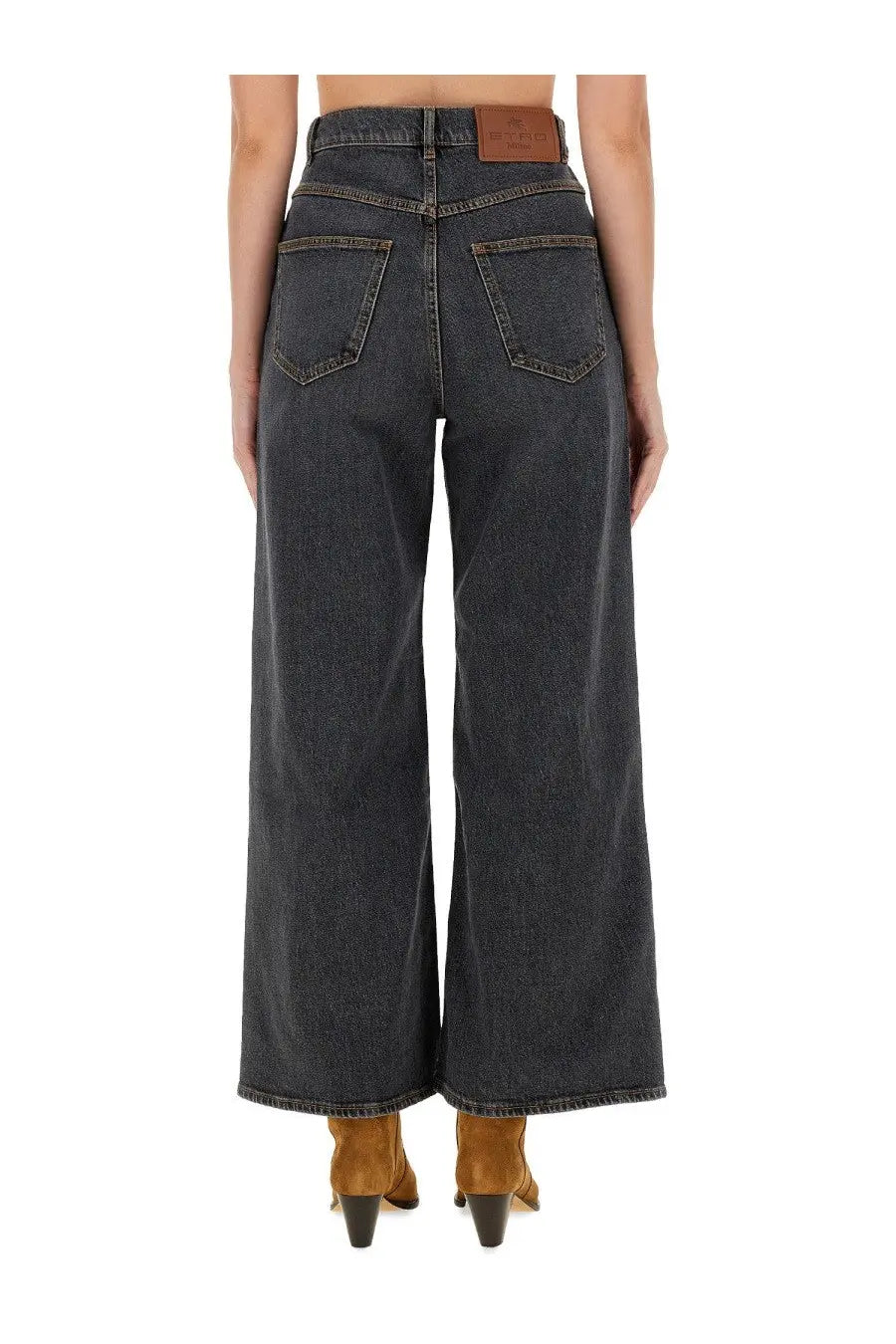 ETRO Women's Baggy Jacquard Jeans Grey, view 4
