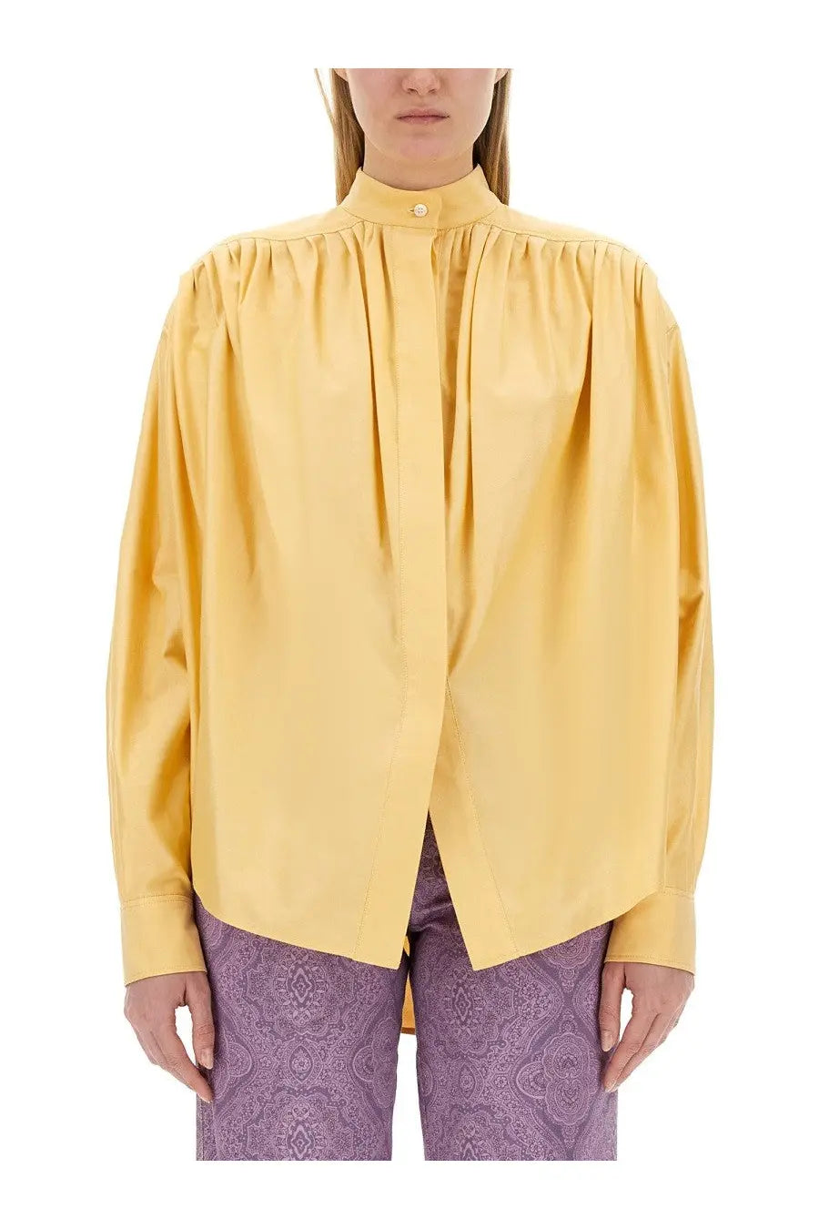 ETRO Women's Cotton Poplin Blouse Yellow