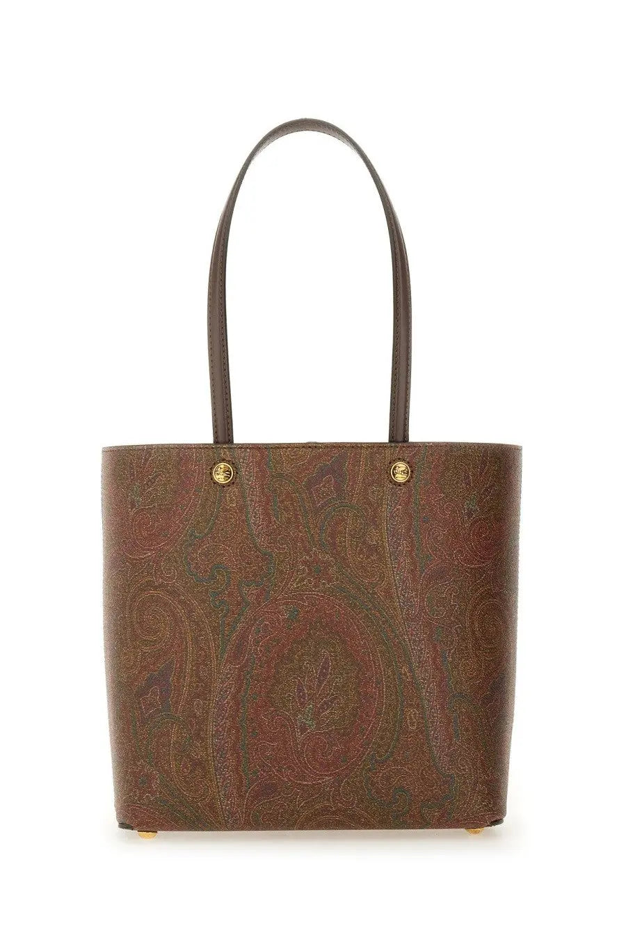 Etro women’s essential arnica bag brown tote bag with brown paisley pattern gold-tone hardware and matching handles