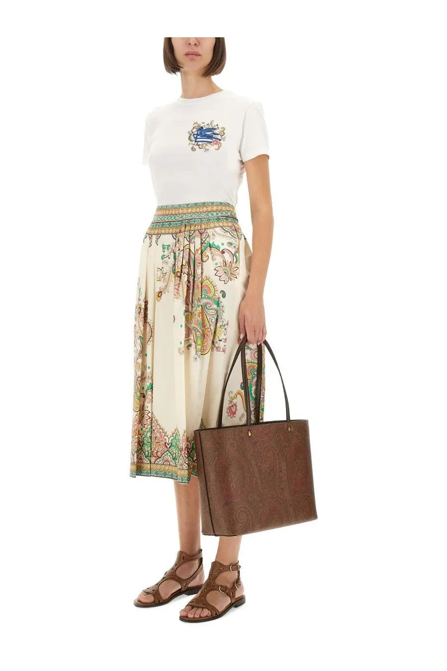 ETRO Women's Paisley Print Midi Skirt Multicolor, view 2