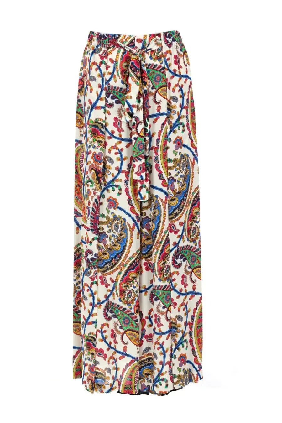 ETRO Women's Palazzo Trousers with Motif Paisley Belt Multicolor