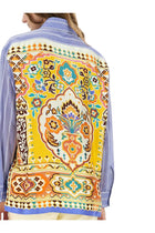 ETRO Women's Striped Cotton Shirt Blue, view 4