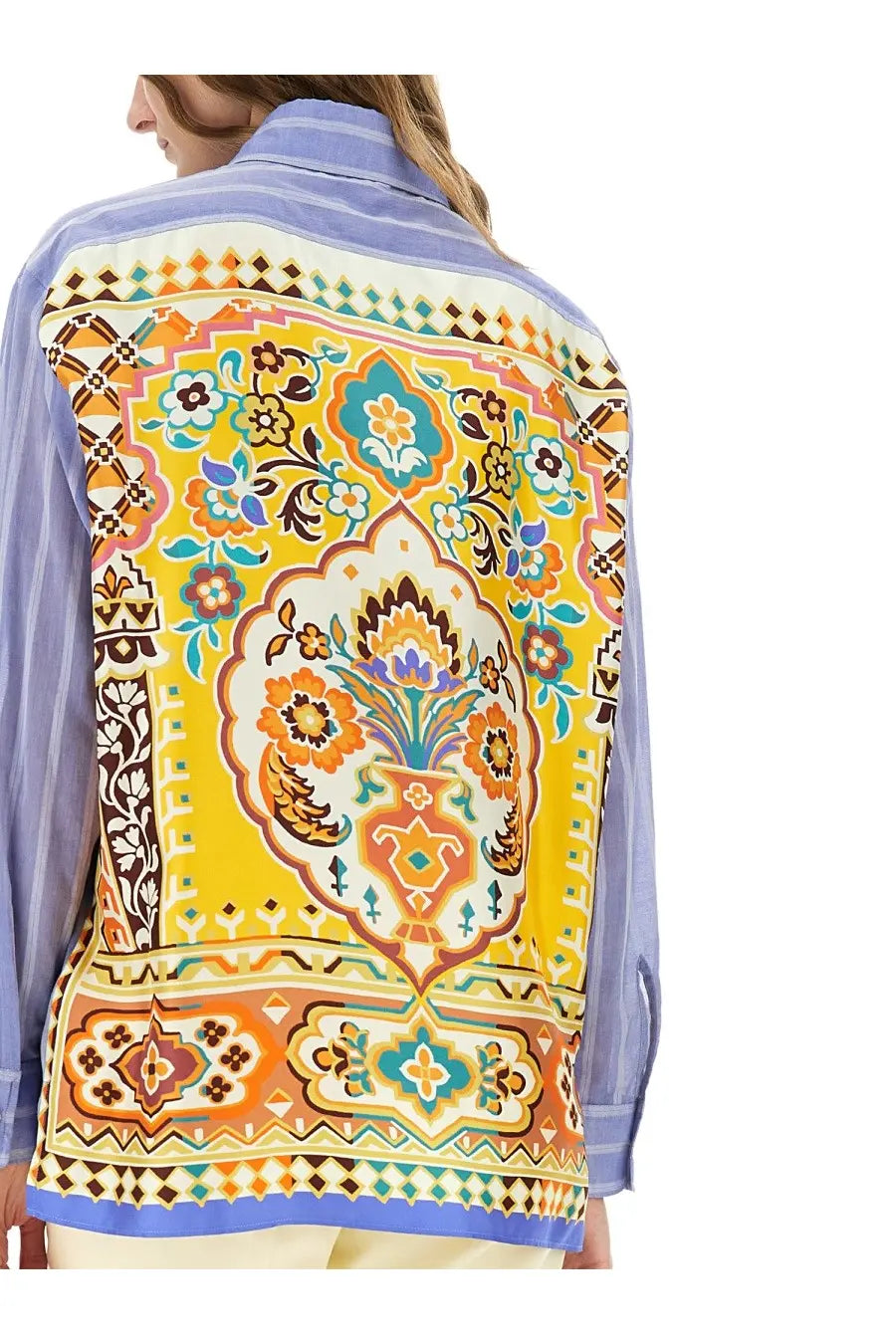ETRO Women's Striped Cotton Shirt Blue, view 4