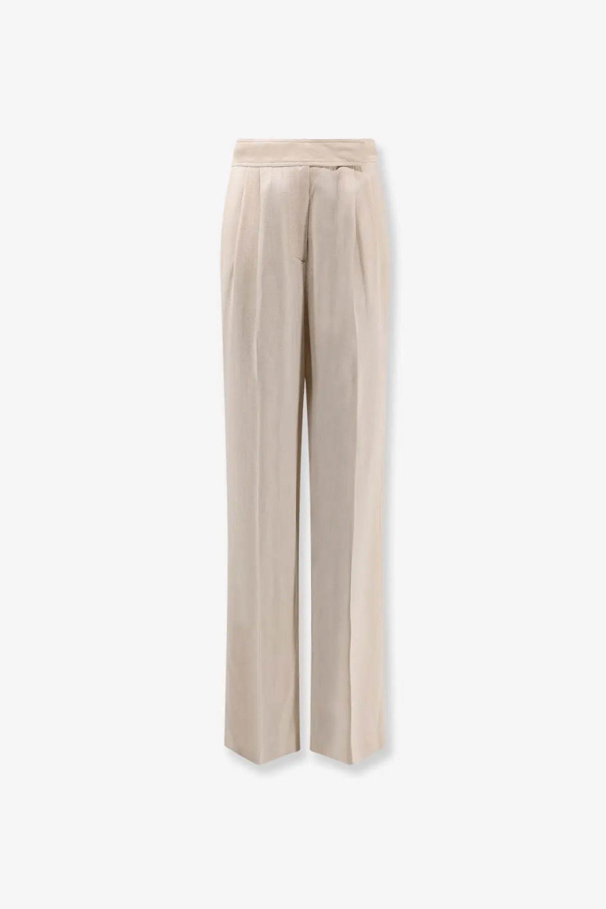 Etro womens white viscose high-waisted wide-leg trousers with pleats