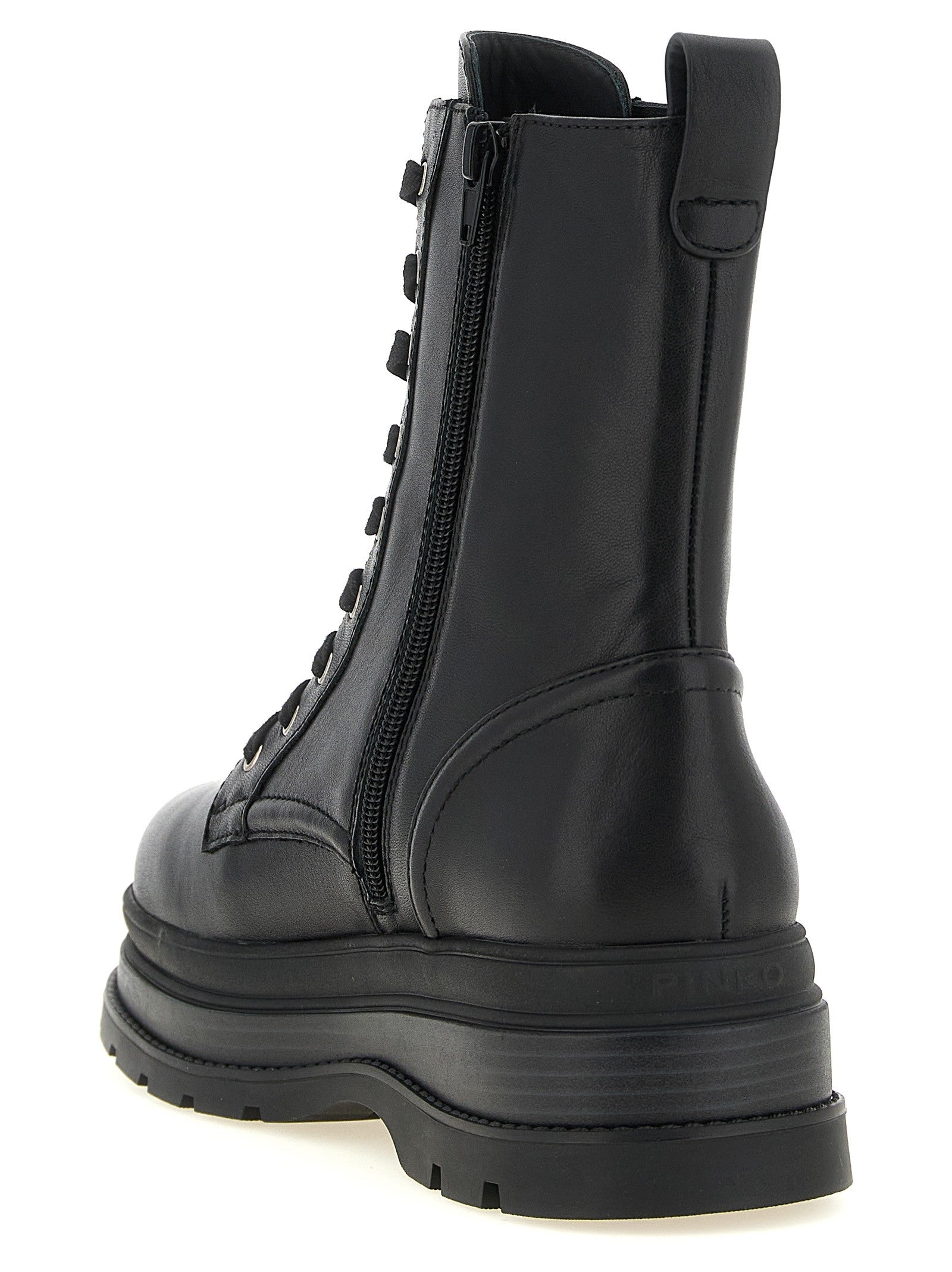 Pinko Eva Lace up Ankle Boots Black