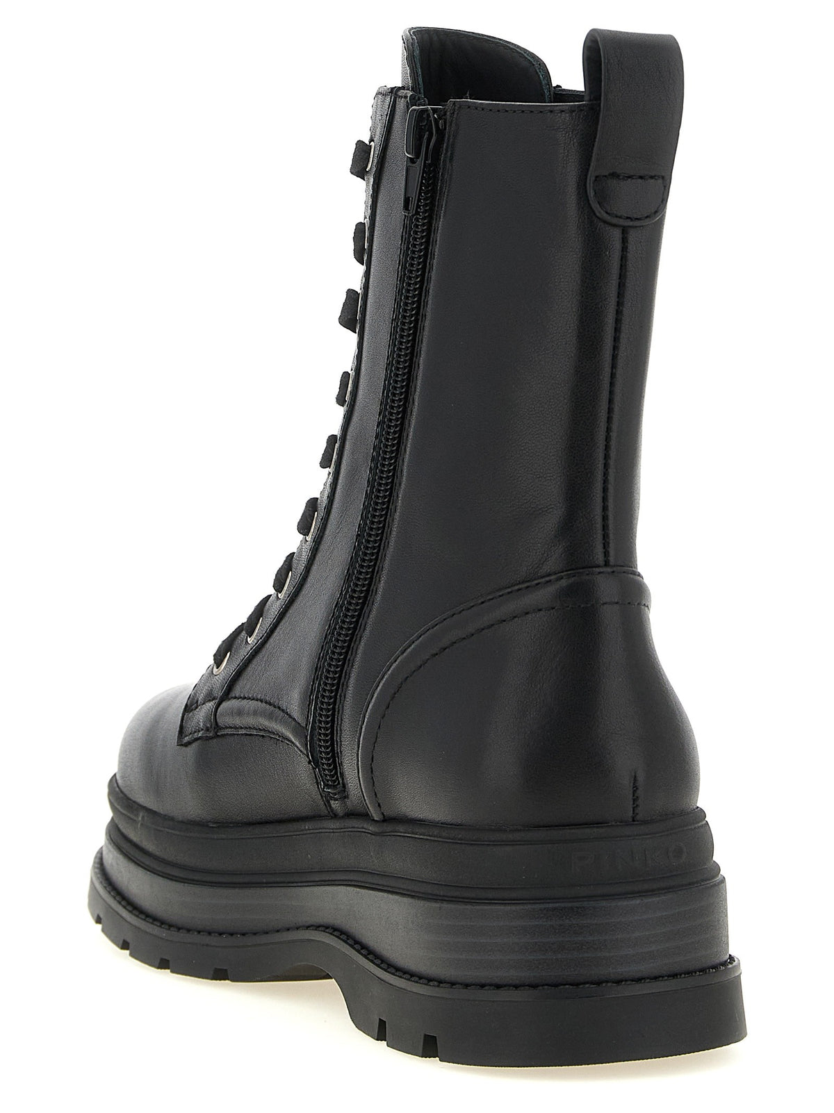 Pinko Eva Lace up Ankle Boots Black, view 3