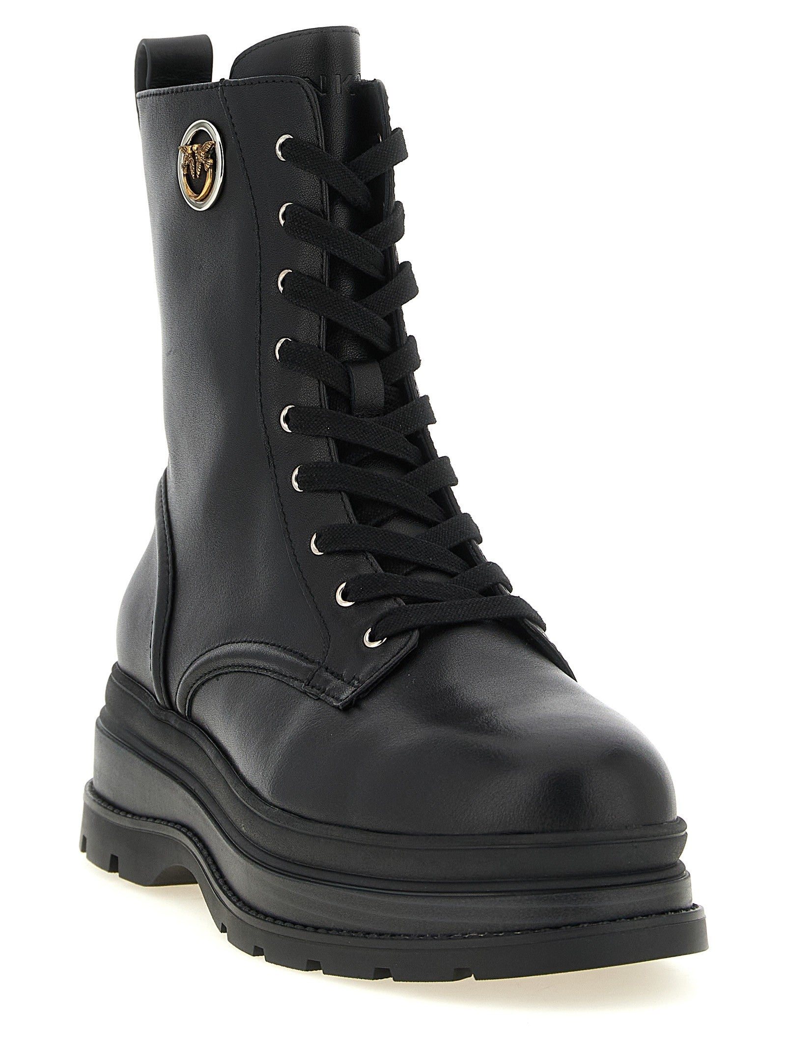 Pinko Eva Lace up Ankle Boots Black