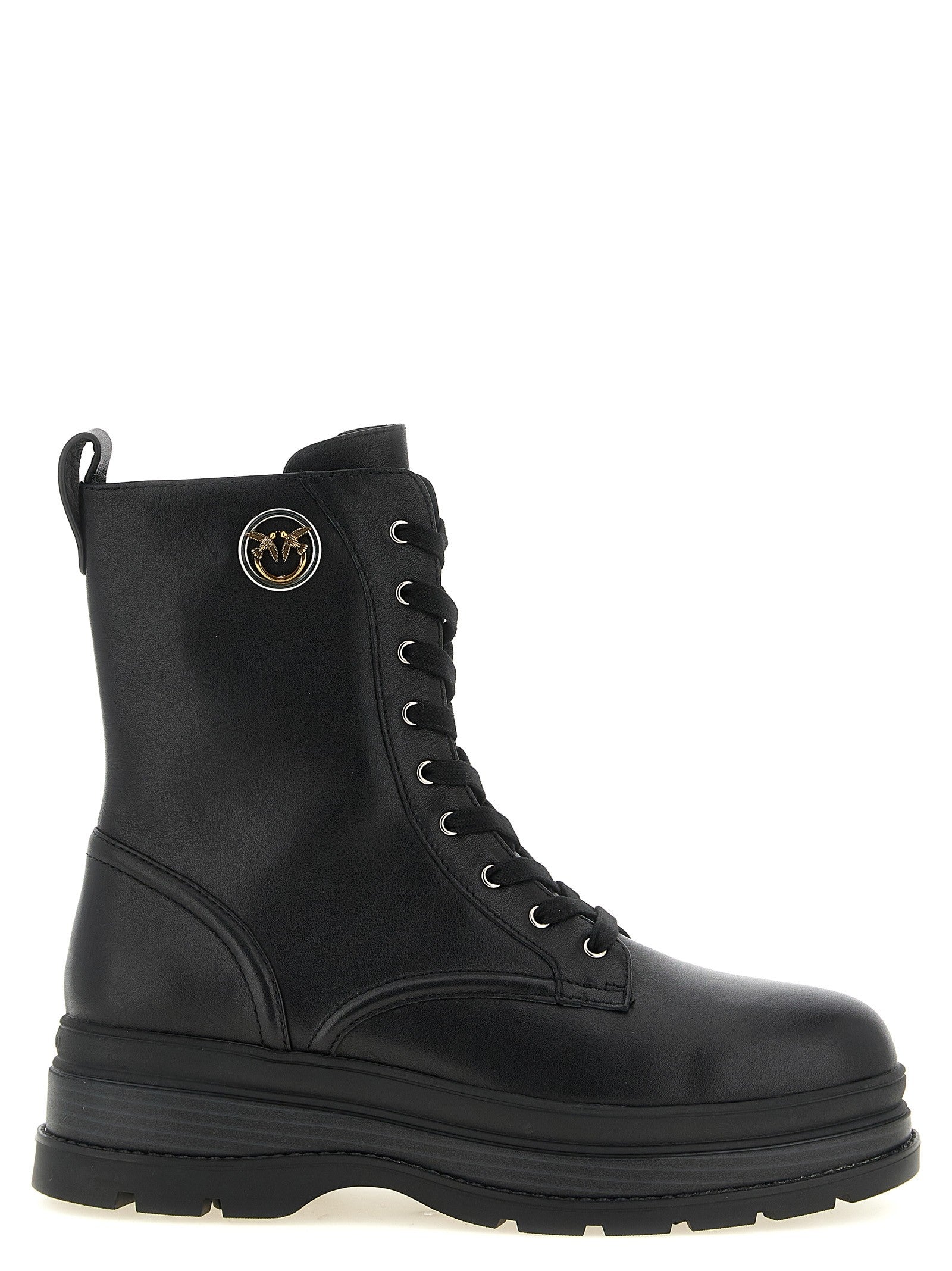 Pinko Eva Lace up Ankle Boots Black