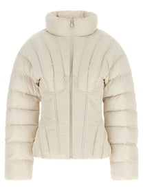Elisabetta Franchi Exhausted Quilted Down Jacket White