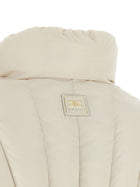 Elisabetta Franchi Exhausted Quilted Down Jacket White, view 4