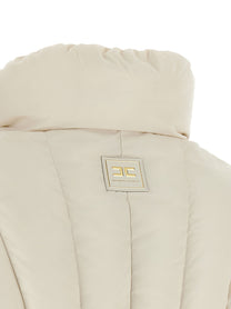 Elisabetta Franchi Exhausted Quilted Down Jacket White