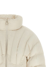 Elisabetta Franchi Exhausted Quilted Down Jacket White