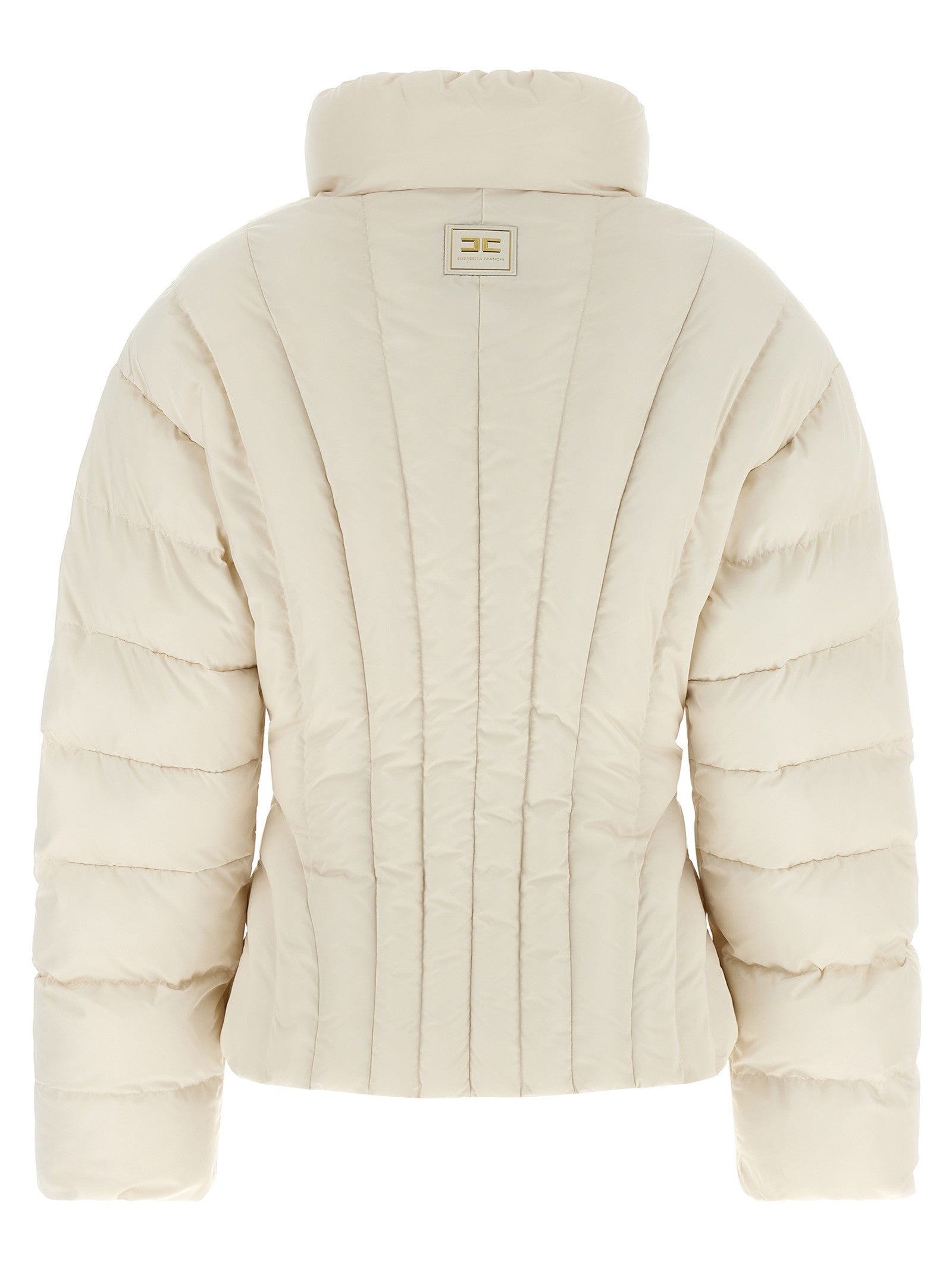 Elisabetta Franchi Exhausted Quilted Down Jacket White