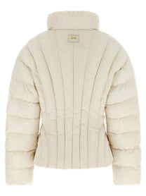Elisabetta Franchi Exhausted Quilted Down Jacket White